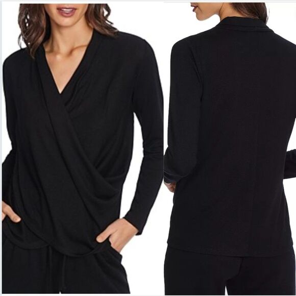 NWT 1. State Cross Front Knit Top in Black - Picture 1 of 5